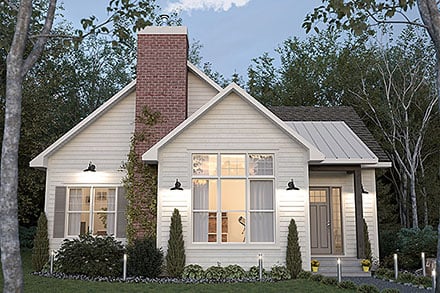 Country European New American Style Traditional Elevation of Plan 81894