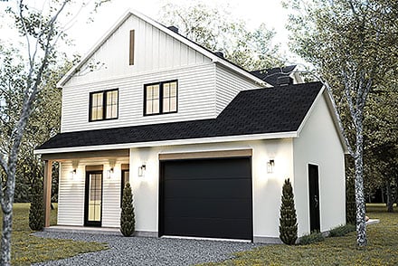 Contemporary Country Craftsman Farmhouse Elevation of Plan 81898