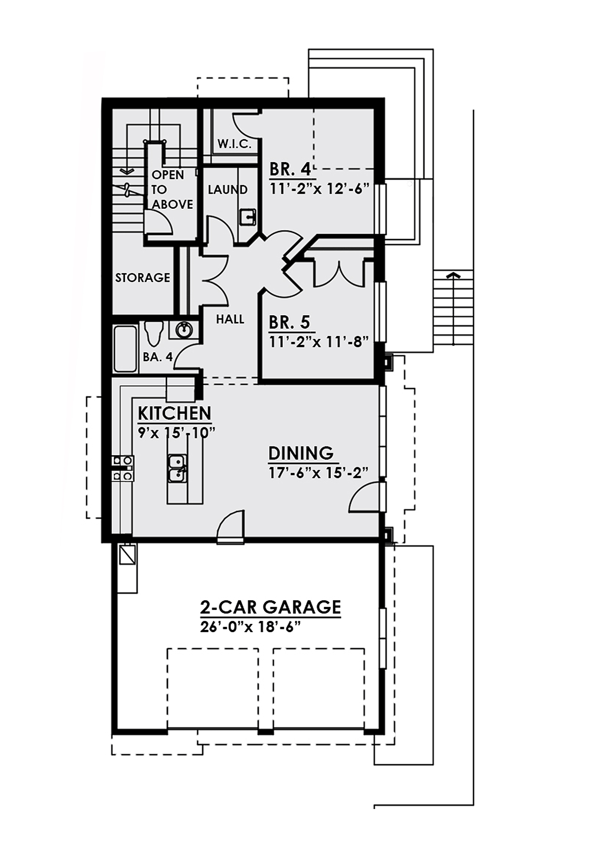 Contemporary Modern Lower Level of Plan 81901