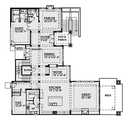 House Plan 81902 First Level Plan