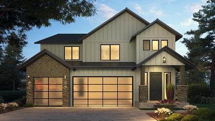 Craftsman Farmhouse Elevation of Plan 81907