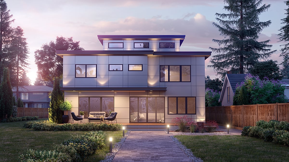 Contemporary Modern Rear Elevation of Plan 81908