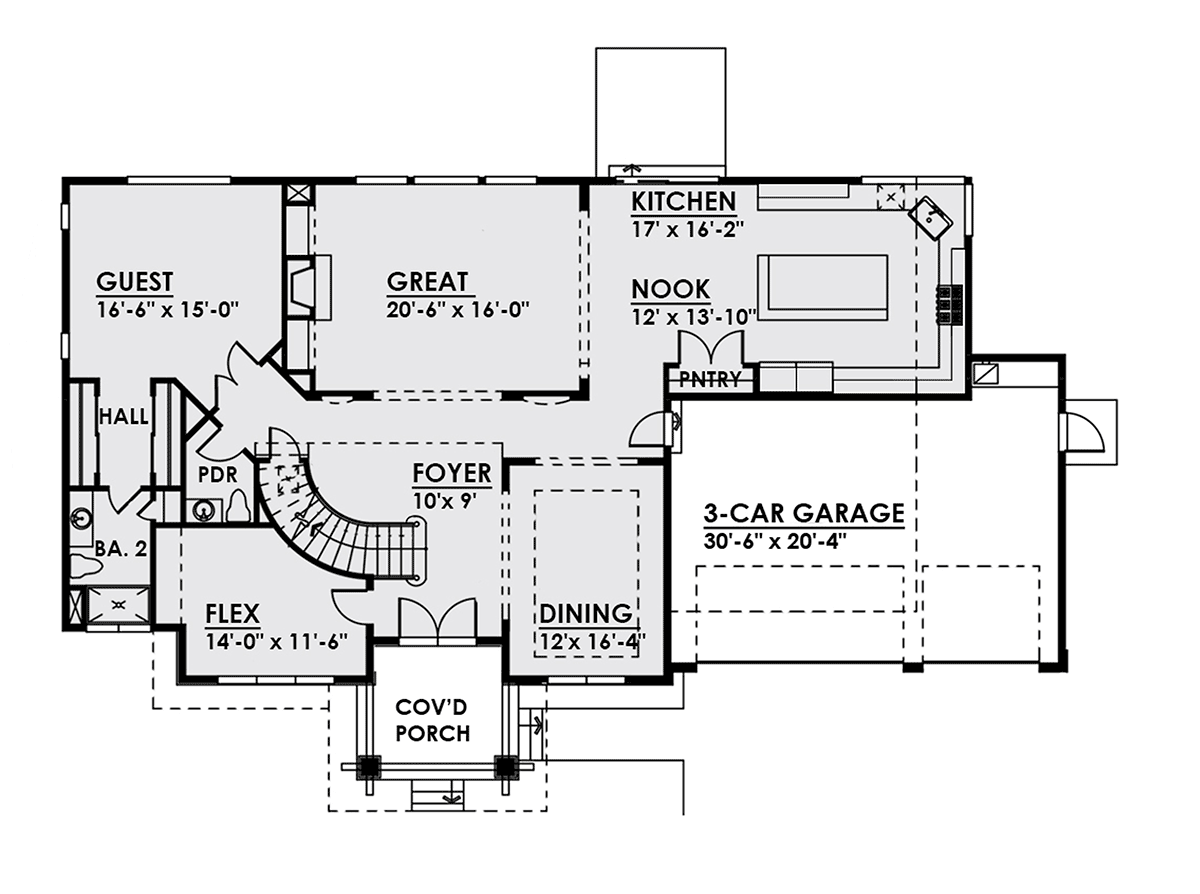 Contemporary Traditional Level One of Plan 81912