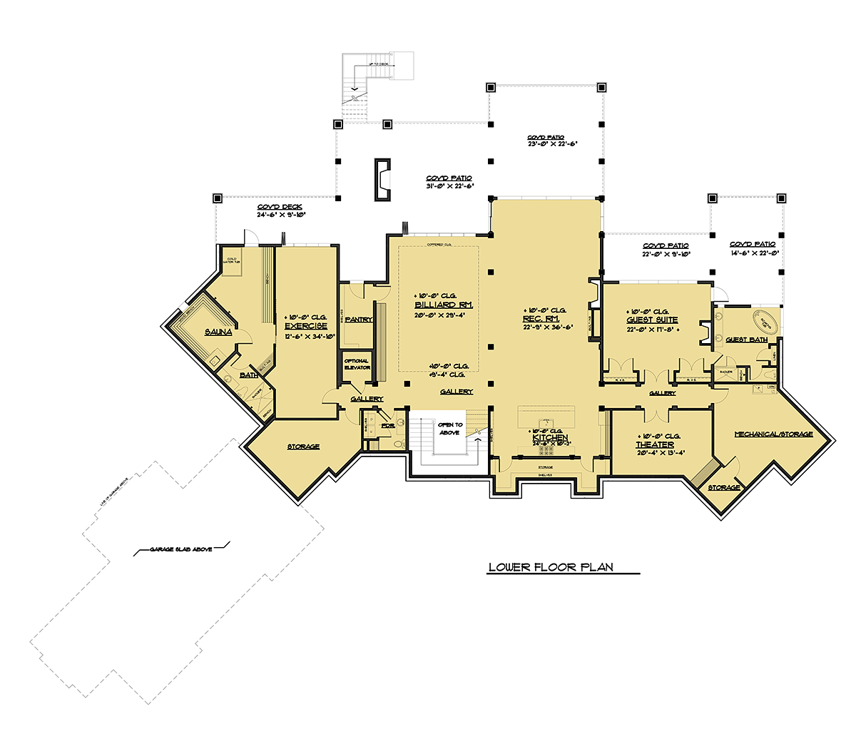 Craftsman Log Lower Level of Plan 81916