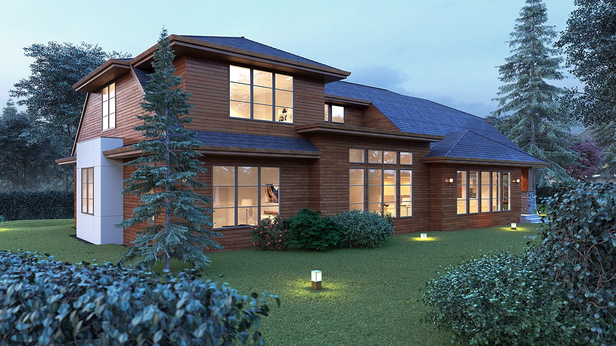 Contemporary Modern Rear Elevation of Plan 81917