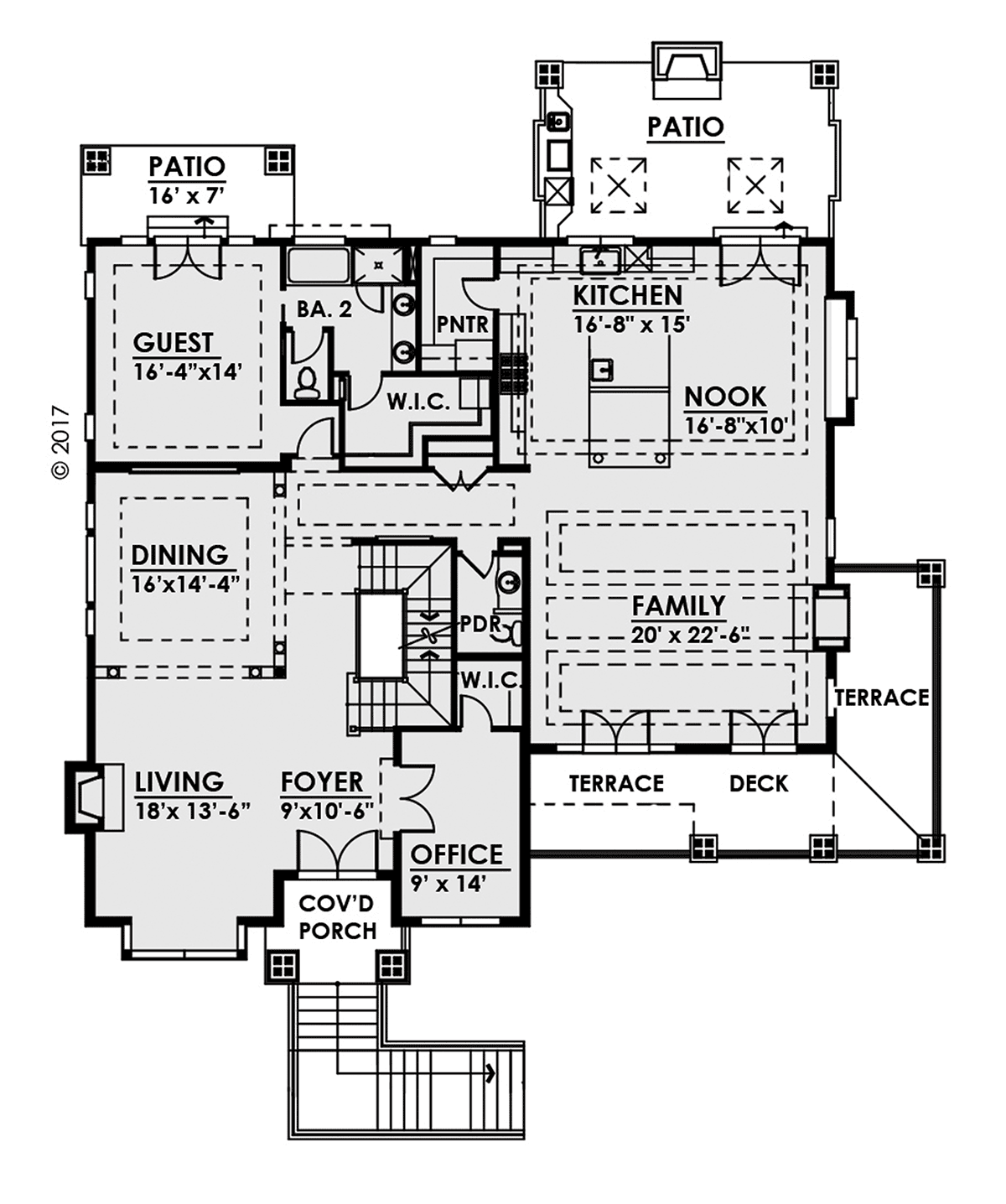 Contemporary Craftsman Log Level One of Plan 81918