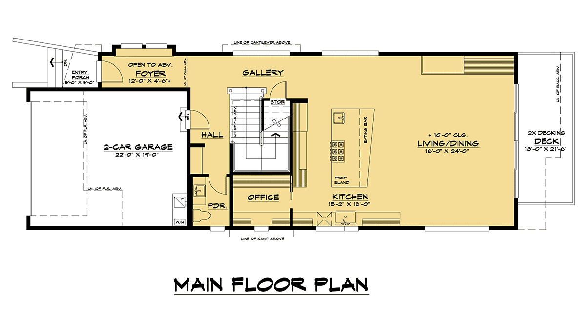 Contemporary Modern Level One of Plan 81919