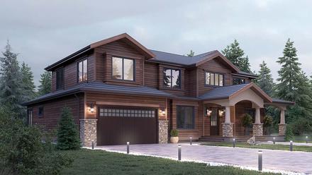 Craftsman Traditional Elevation of Plan 81922