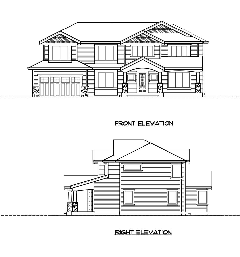 Craftsman, Traditional Plan with 3501 Sq. Ft., 5 Bedrooms, 4 Bathrooms, 2 Car Garage Picture 4