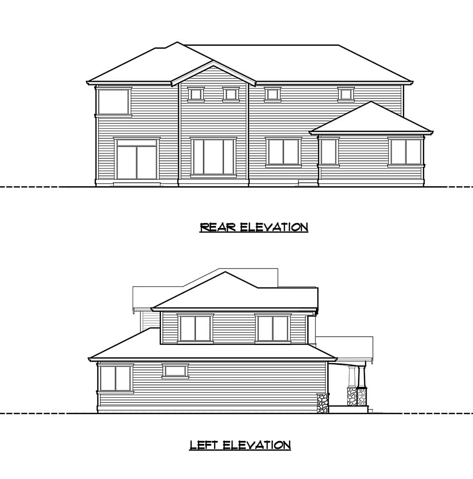 Craftsman, Traditional Plan with 3501 Sq. Ft., 5 Bedrooms, 4 Bathrooms, 2 Car Garage Picture 5