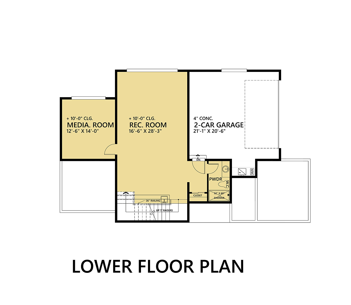 Modern Lower Level of Plan 81928