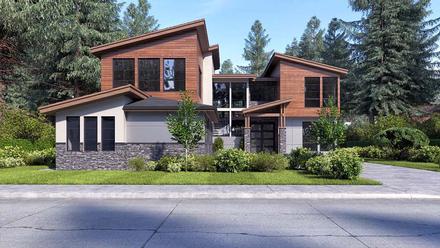 Contemporary Modern Elevation of Plan 81932