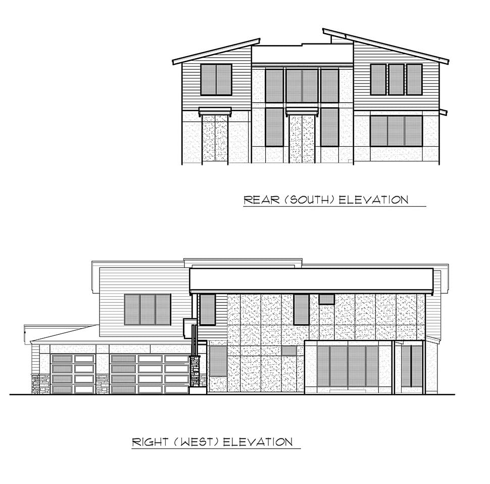 Contemporary, Modern Plan with 3398 Sq. Ft., 4 Bedrooms, 3 Bathrooms, 3 Car Garage Picture 5