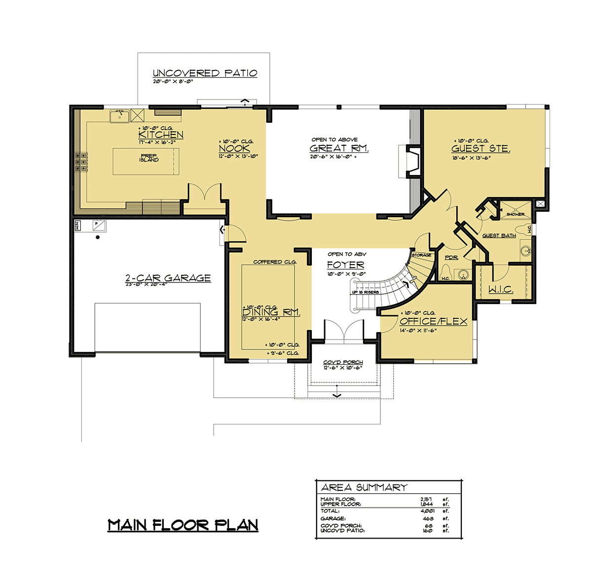 Contemporary Craftsman Level One of Plan 81938