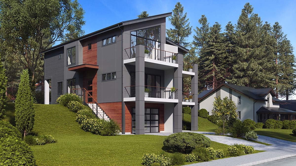 Contemporary, Modern Plan with 3878 Sq. Ft., 6 Bedrooms, 6 Bathrooms, 3 Car Garage Picture 2