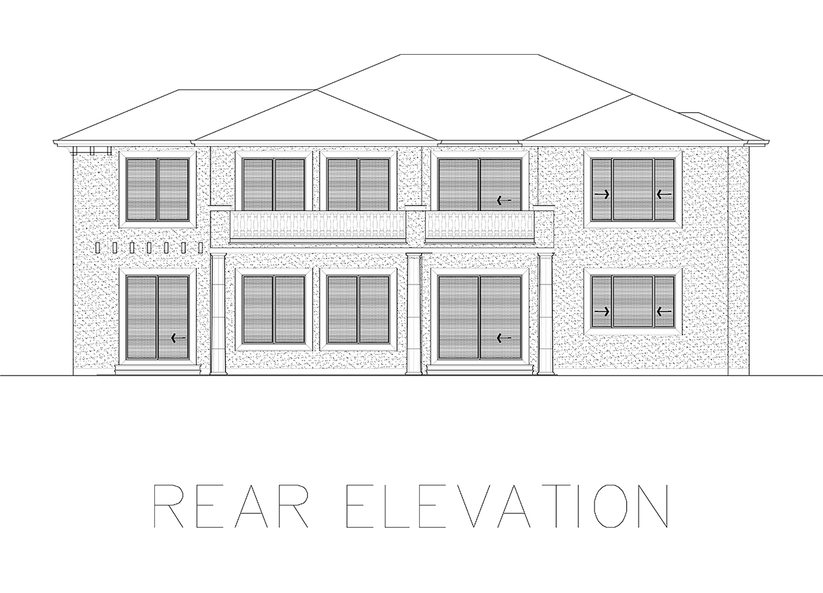 Mediterranean Rear Elevation of Plan 81941