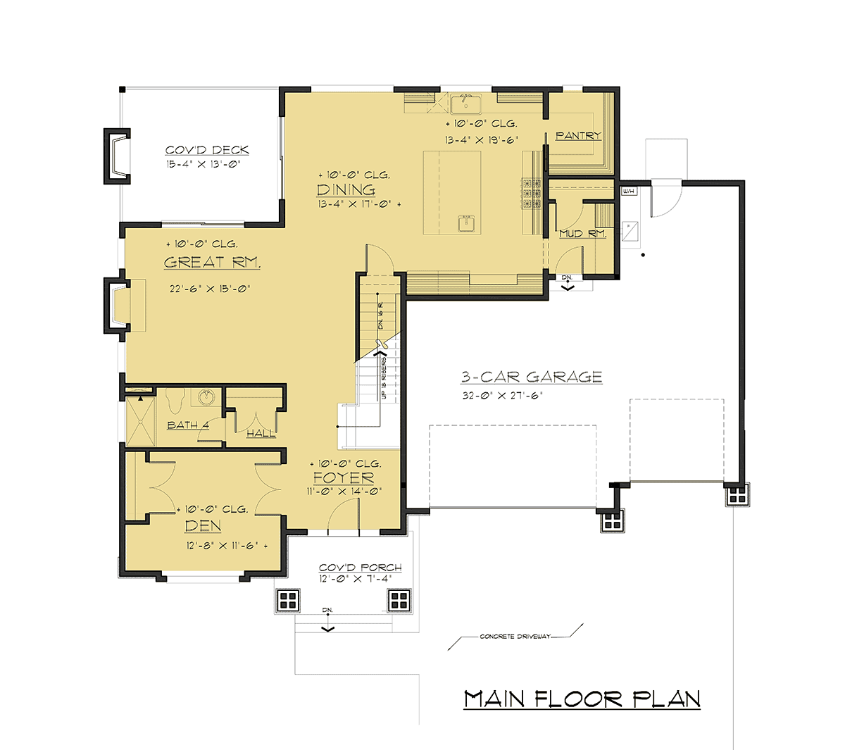 Contemporary Prairie Style Level One of Plan 81943