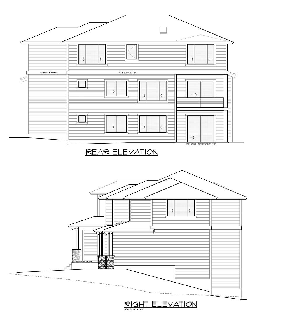 Contemporary, Prairie Style Plan with 4481 Sq. Ft., 5 Bedrooms, 4 Bathrooms, 3 Car Garage Picture 5