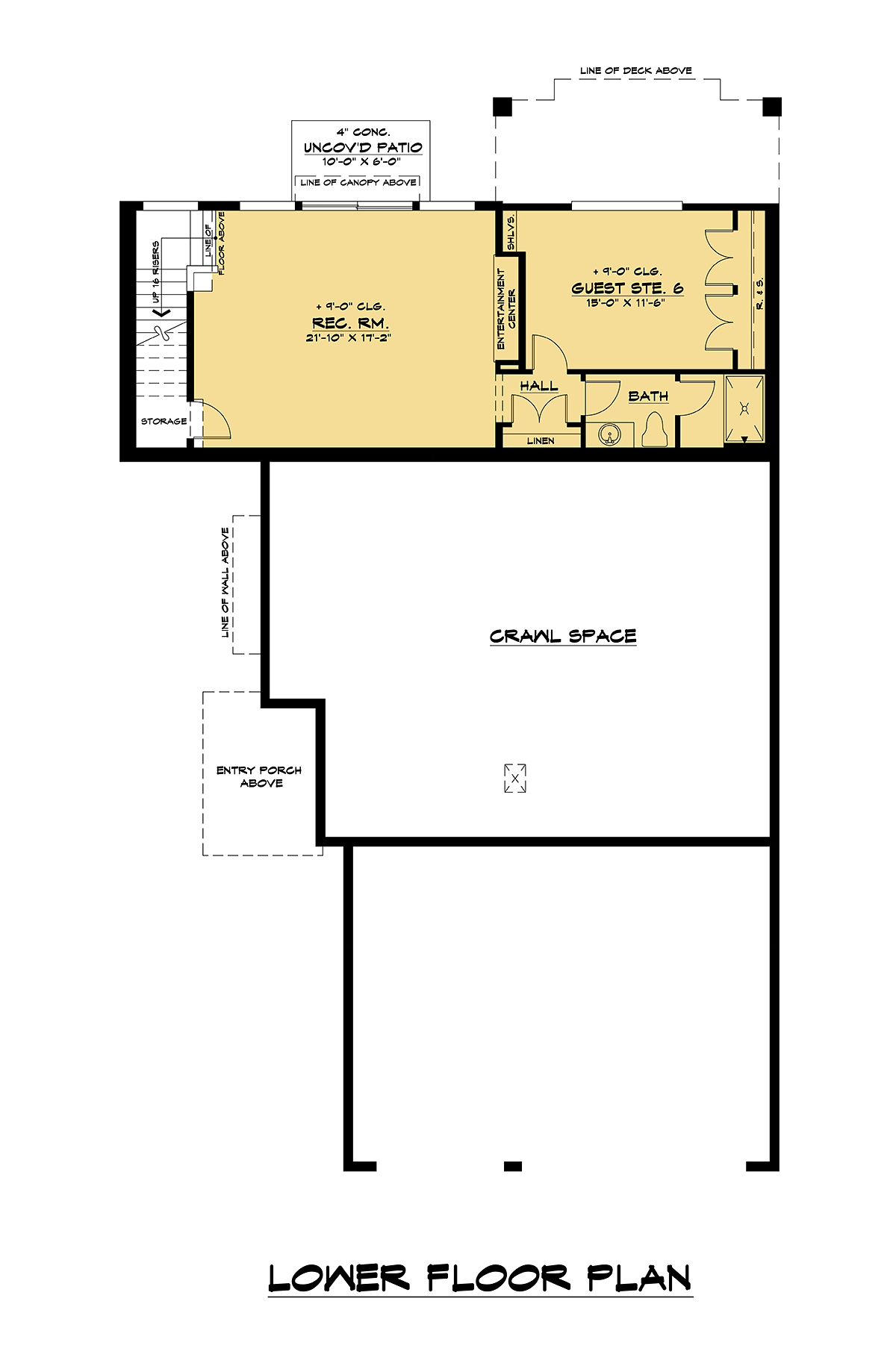 Contemporary Modern Lower Level of Plan 81948