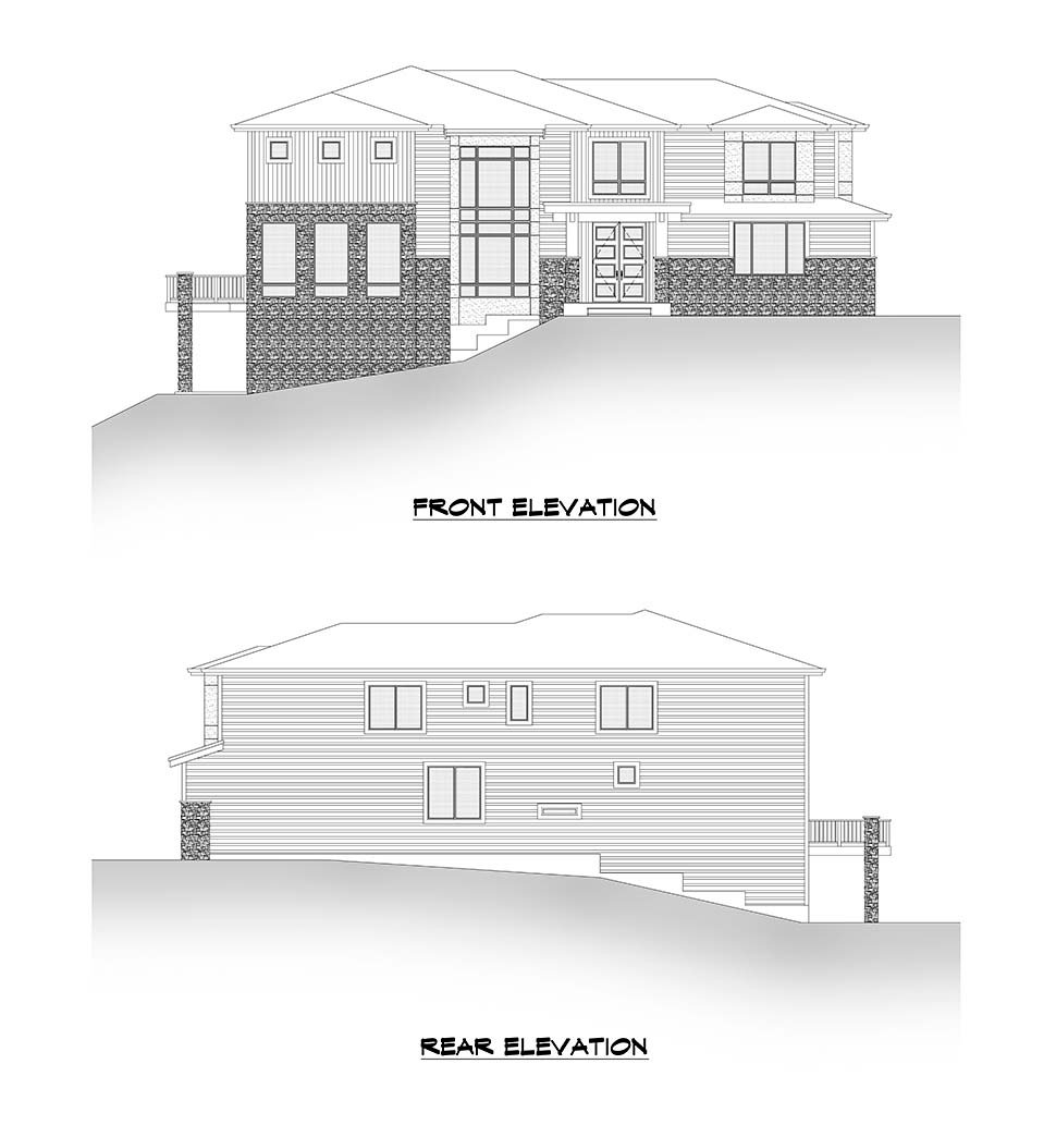 Contemporary, Modern Plan with 4748 Sq. Ft., 6 Bedrooms, 5 Bathrooms, 3 Car Garage Picture 4