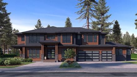 Contemporary Modern Elevation of Plan 81953