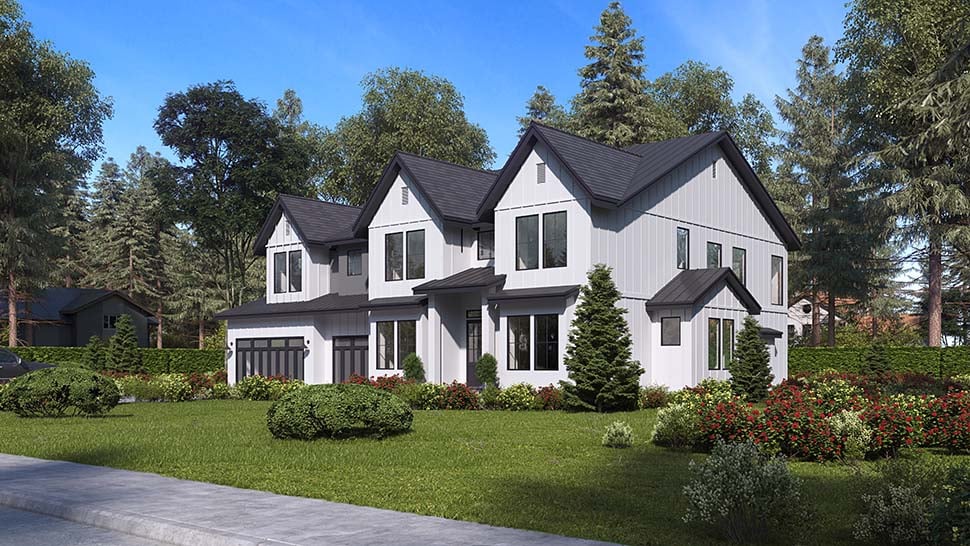 Craftsman, Farmhouse, Traditional Plan with 4941 Sq. Ft., 5 Bedrooms, 6 Bathrooms, 3 Car Garage Picture 3