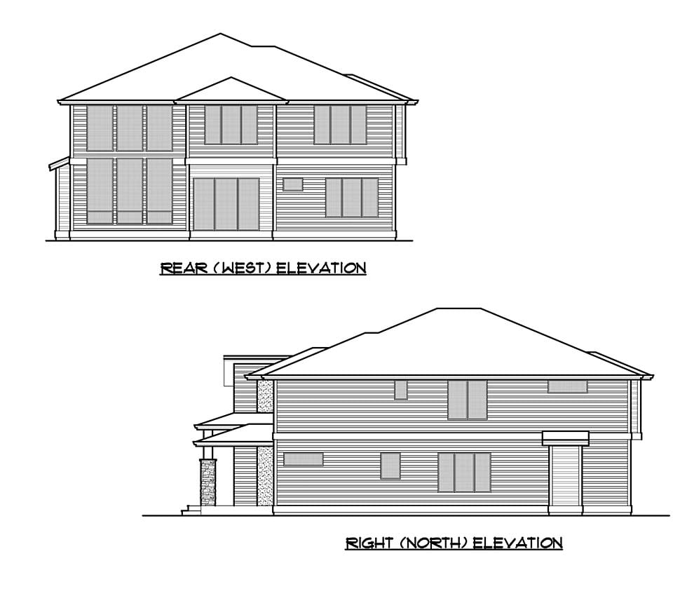 Contemporary, Modern Plan with 4310 Sq. Ft., 5 Bedrooms, 5 Bathrooms, 2 Car Garage Picture 5