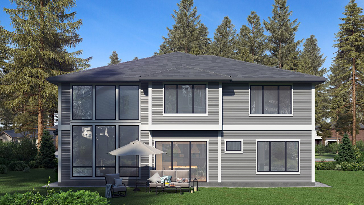 Contemporary Modern Rear Elevation of Plan 81959