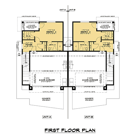 Multi-Family Plan 81963 First Level Plan