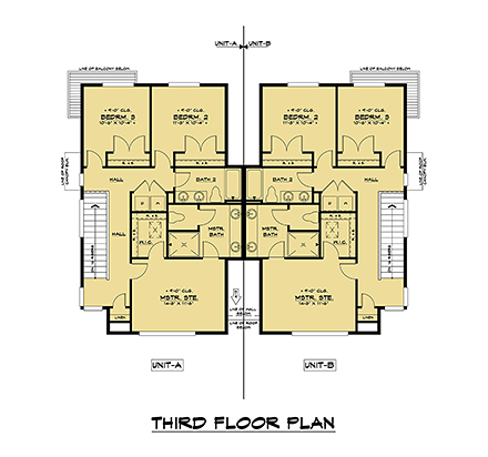 Multi-Family Plan 81963 Third Level Plan