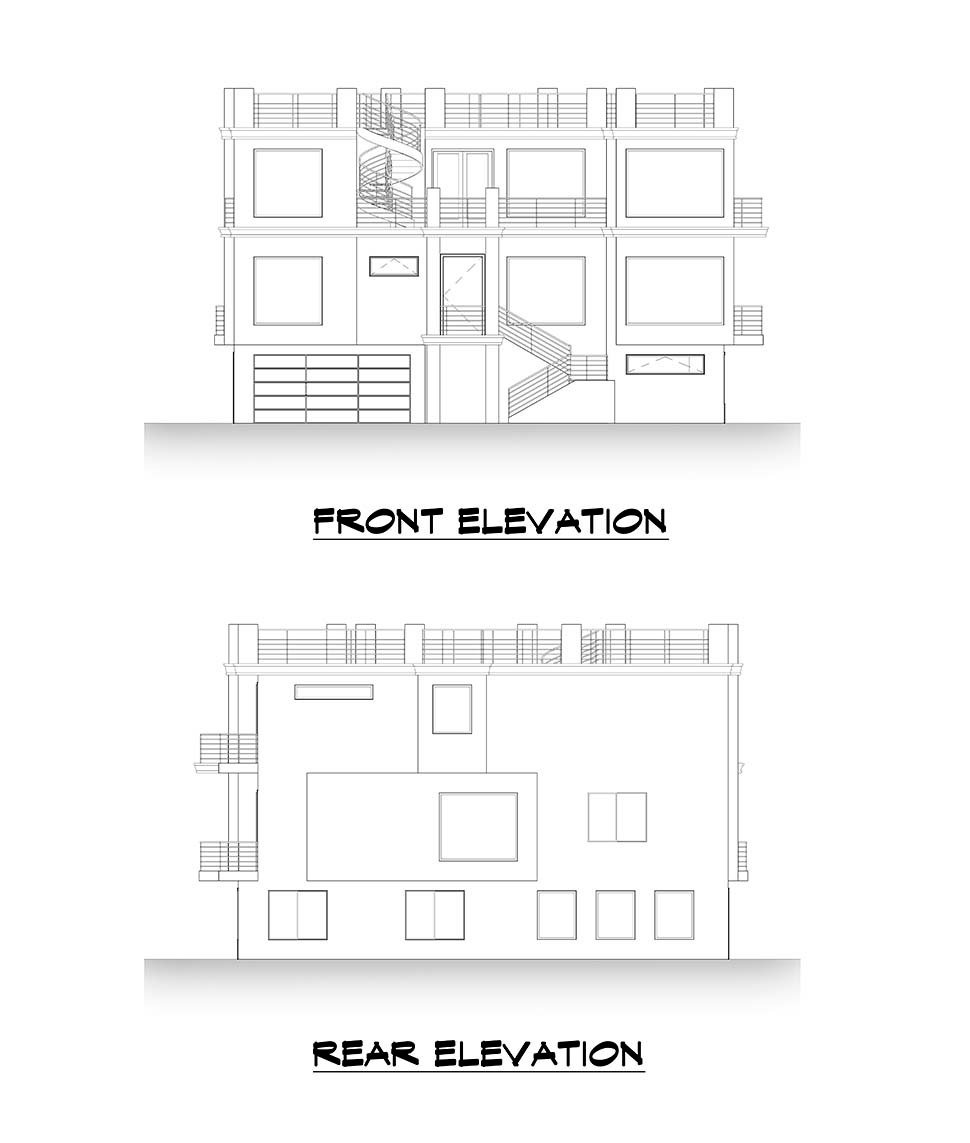 Modern Plan with 5109 Sq. Ft., 7 Bedrooms, 8 Bathrooms, 2 Car Garage Picture 4