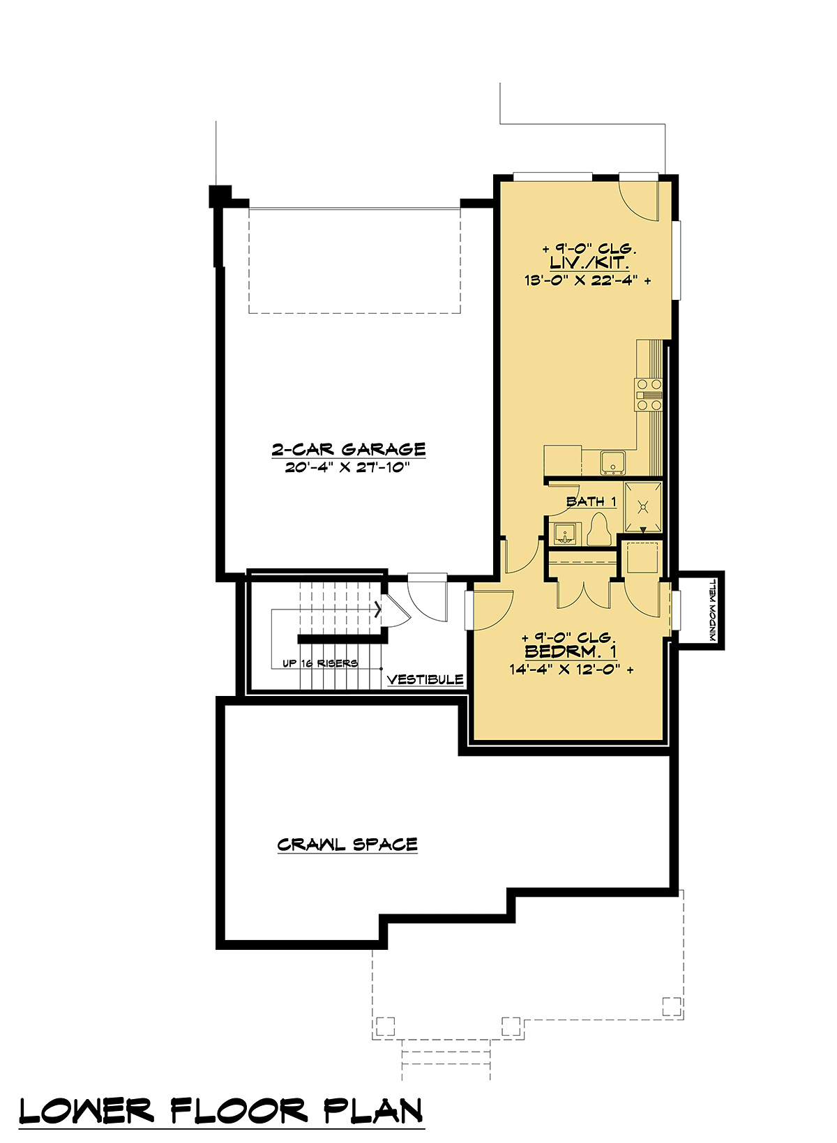 Modern Lower Level of Plan 81981