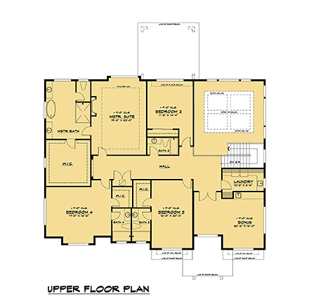 House Plan 81987 Second Level Plan