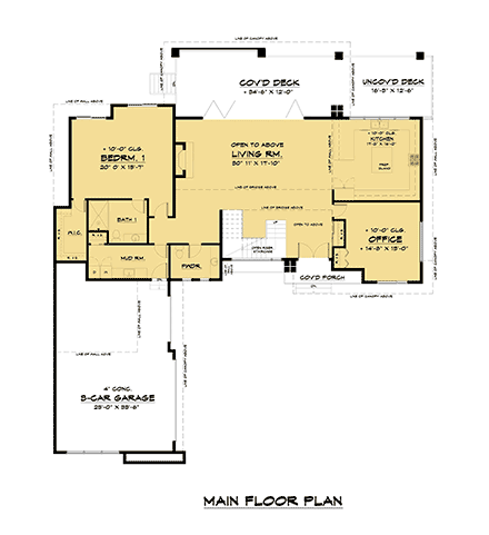 House Plan 81990 First Level Plan