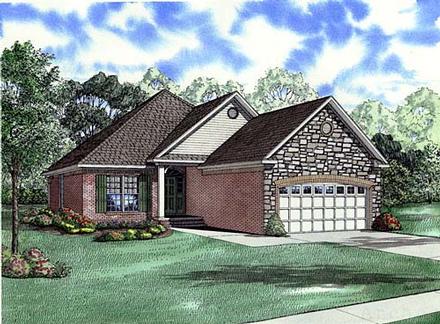 Craftsman European Elevation of Plan 82001