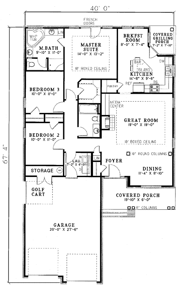 Country Craftsman Level One of Plan 82002