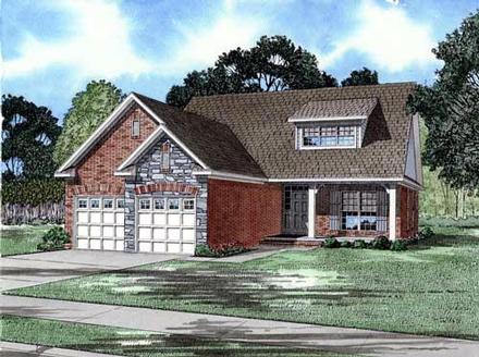 Country Craftsman Elevation of Plan 82002