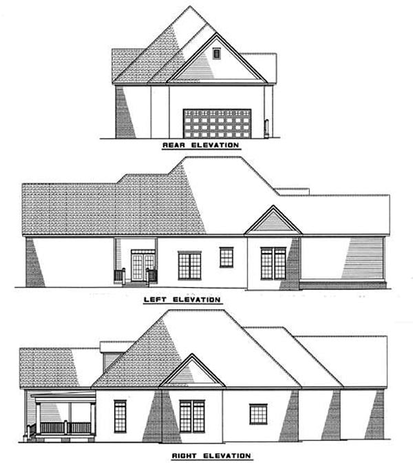 Country Rear Elevation of Plan 82016