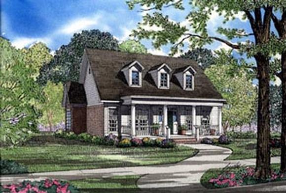 Cape Cod, Country House Plan 82017 with 3 Beds, 2 Baths, 2 Car Garage Elevation
