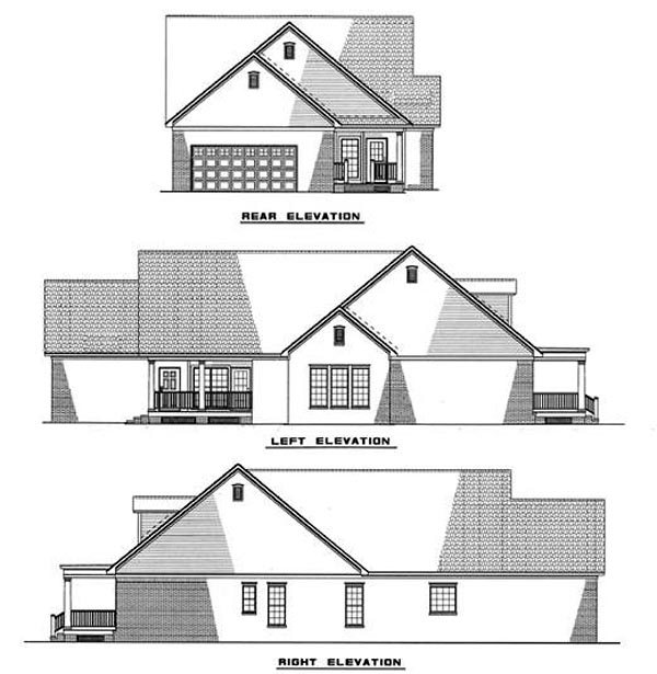 Cape Cod, Country House Plan 82017 with 3 Beds, 2 Baths, 2 Car Garage Rear Elevation