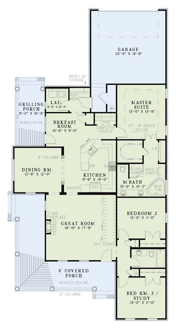 Country Farmhouse Level One of Plan 82020