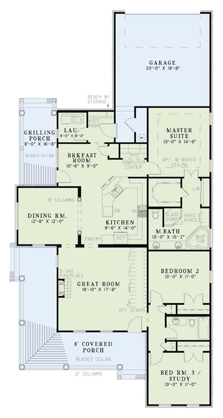 House Plan 82020 First Level Plan