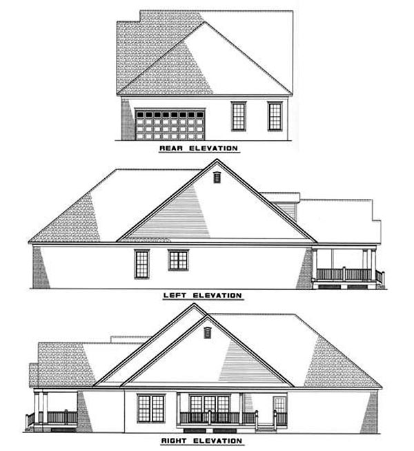 Country Rear Elevation of Plan 82021