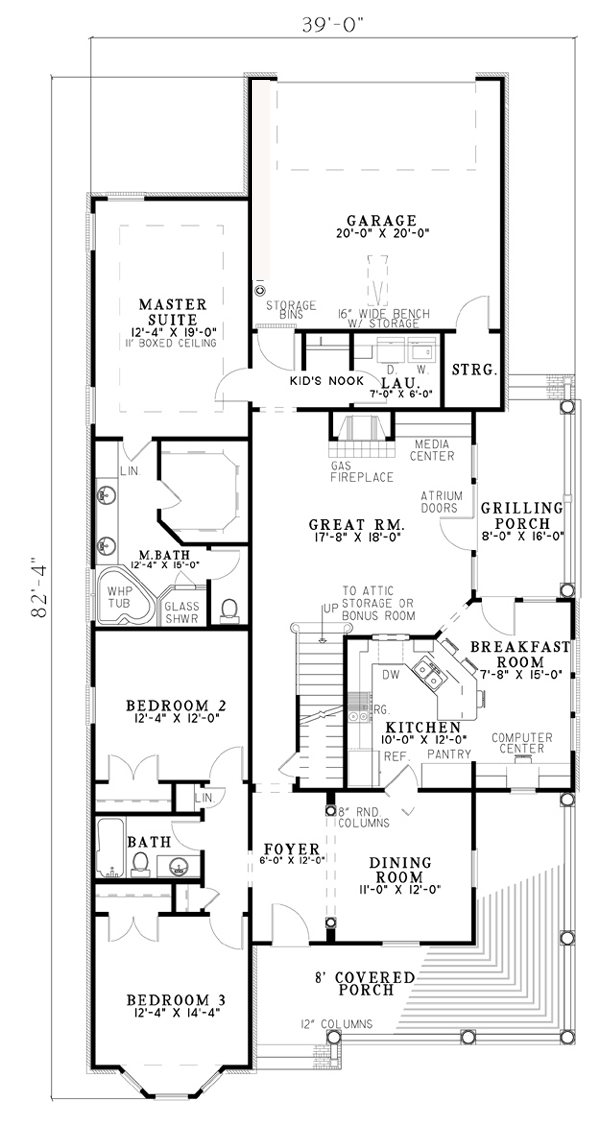 Country Farmhouse Level One of Plan 82022