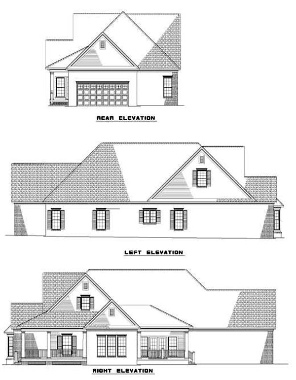 Country Farmhouse Rear Elevation of Plan 82022