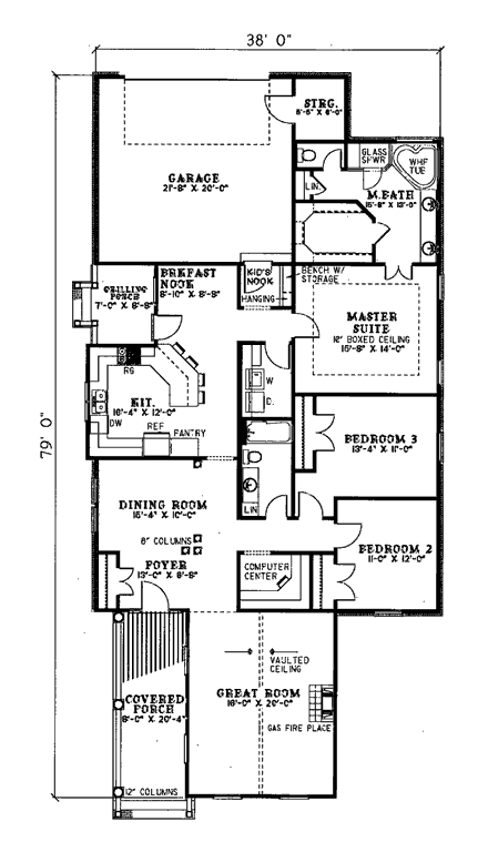 House Plan 82024 First Level Plan