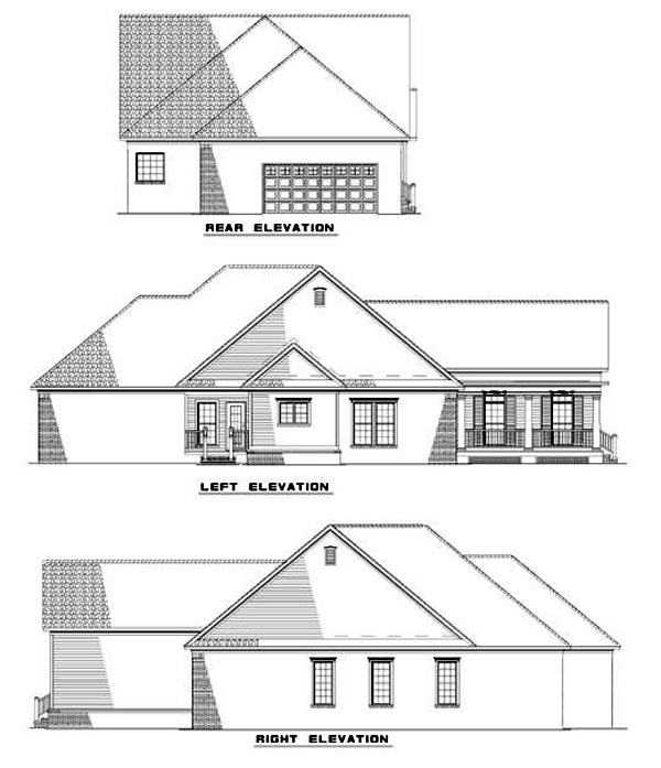 Country Farmhouse Rear Elevation of Plan 82024