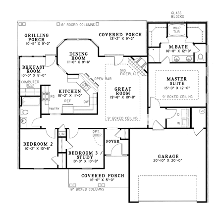 House Plan 82026 First Level Plan