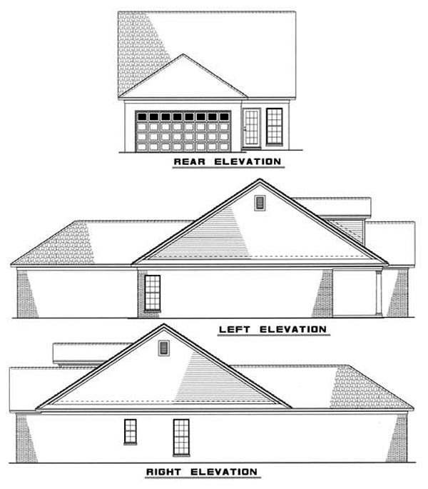 Cape Cod Country Rear Elevation of Plan 82029