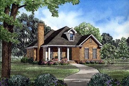 Colonial Country Elevation of Plan 82039